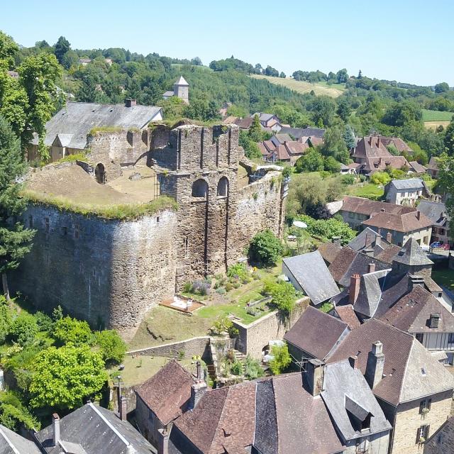 Vue aérienne château de ségur le château